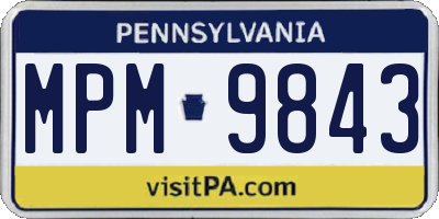 PA license plate MPM9843