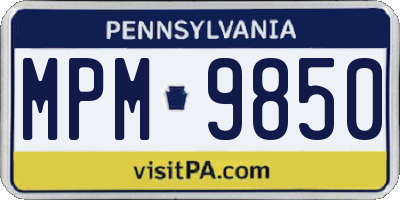 PA license plate MPM9850
