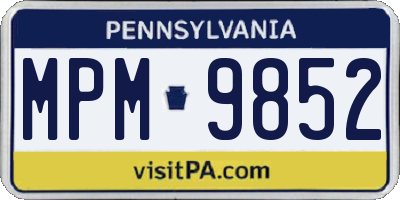 PA license plate MPM9852
