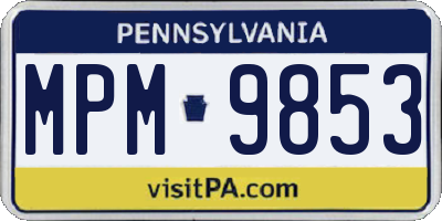 PA license plate MPM9853