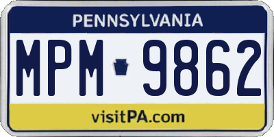 PA license plate MPM9862