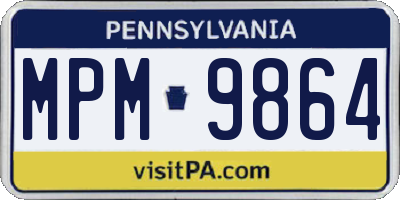 PA license plate MPM9864