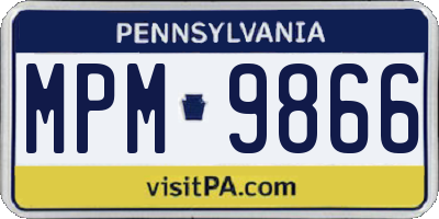 PA license plate MPM9866