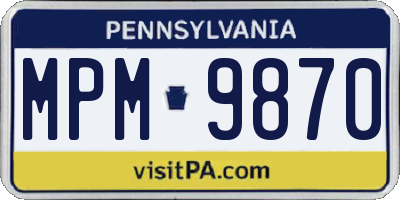 PA license plate MPM9870