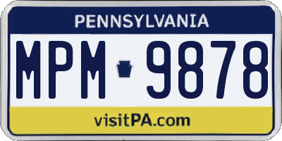 PA license plate MPM9878