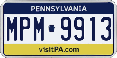 PA license plate MPM9913