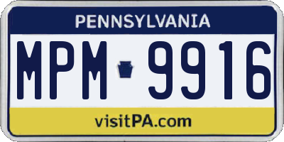 PA license plate MPM9916