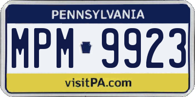 PA license plate MPM9923
