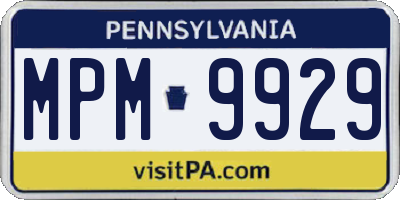PA license plate MPM9929