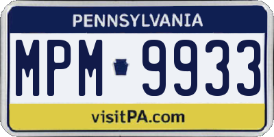 PA license plate MPM9933