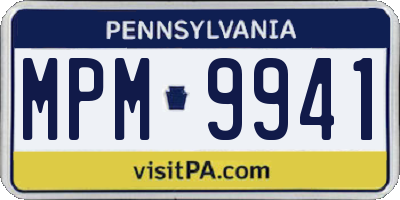 PA license plate MPM9941