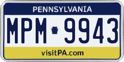 PA license plate MPM9943
