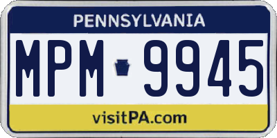 PA license plate MPM9945