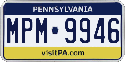 PA license plate MPM9946