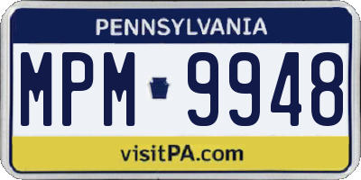 PA license plate MPM9948