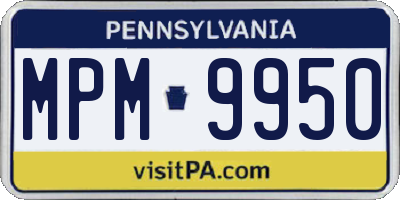 PA license plate MPM9950
