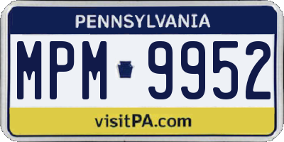 PA license plate MPM9952