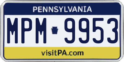 PA license plate MPM9953