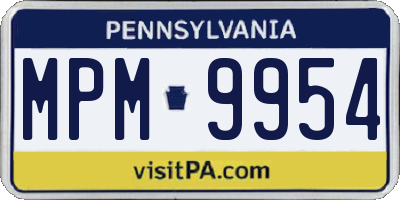PA license plate MPM9954