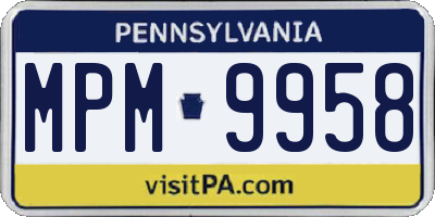 PA license plate MPM9958