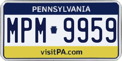 PA license plate MPM9959