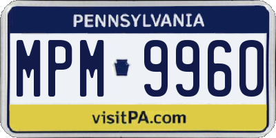 PA license plate MPM9960
