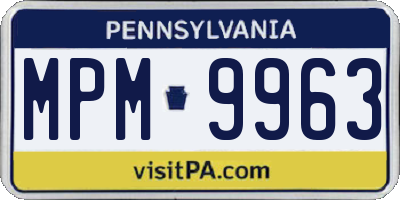 PA license plate MPM9963