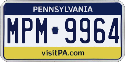 PA license plate MPM9964