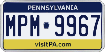 PA license plate MPM9967