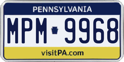 PA license plate MPM9968