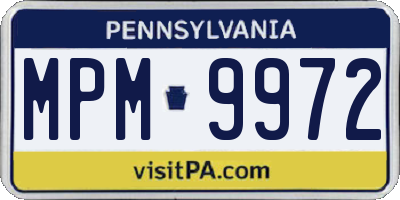 PA license plate MPM9972