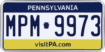 PA license plate MPM9973