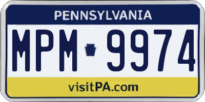 PA license plate MPM9974