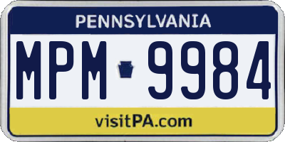 PA license plate MPM9984