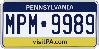 PA license plate MPM9989