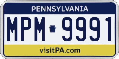 PA license plate MPM9991