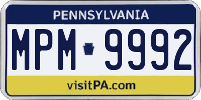 PA license plate MPM9992