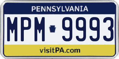 PA license plate MPM9993
