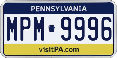 PA license plate MPM9996