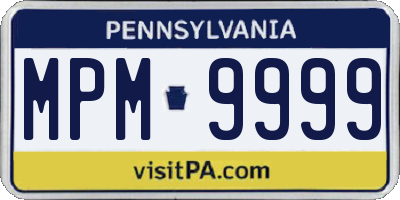 PA license plate MPM9999