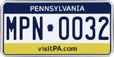 PA license plate MPN0032