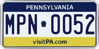 PA license plate MPN0052