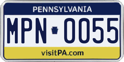 PA license plate MPN0055