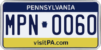 PA license plate MPN0060