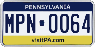 PA license plate MPN0064