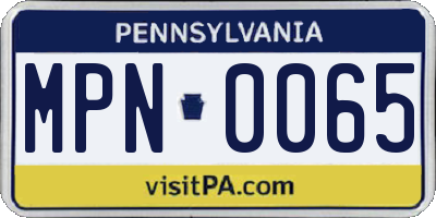 PA license plate MPN0065