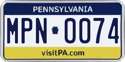 PA license plate MPN0074