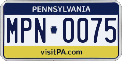 PA license plate MPN0075