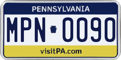 PA license plate MPN0090