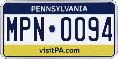 PA license plate MPN0094